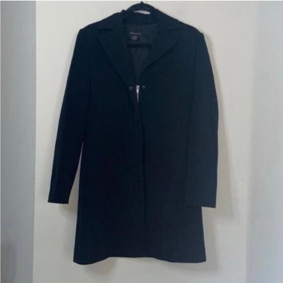 Grace Dane Lewis Black Long Sleeve Long Line Trench Coat Jacket - Picture 1 of 8